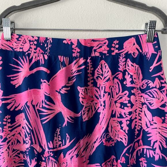 Lilly Pulitzer Kemi Night Caw Indigo & Pink Floral MIDI Skirt Size Small‎ NWT - Picture 7 of 10